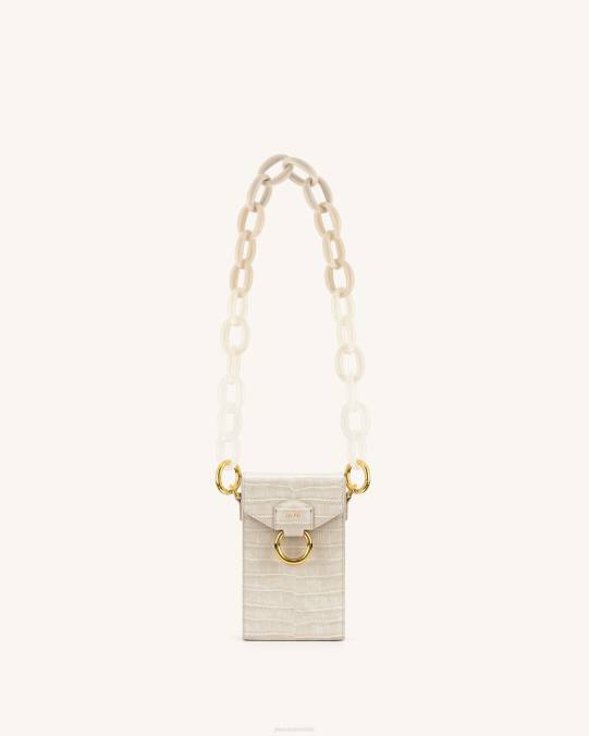 co JW PEI mya correa de cadena de acrílico degradado Marfil Correa H2LF264