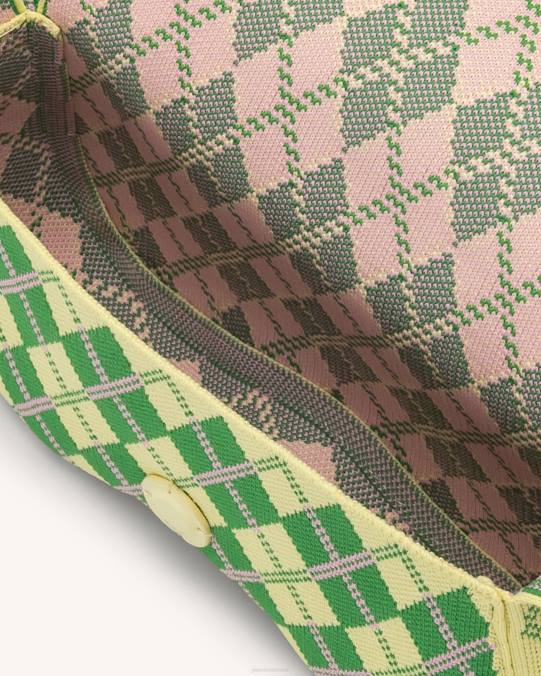 co JW PEI bolsa de hombro becci de punto amarillo claro y verde y rosa bolsa de hombro H2LF115