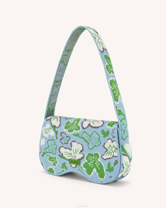 co JW PEI bolsa de hombro becci de punto colección de flores - hielo y verde y blanco y gris bolsa de hombro H2LF148