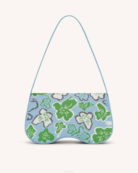 co JW PEI bolsa de hombro becci de punto colección de flores - hielo y verde y blanco y gris bolsa de hombro H2LF148