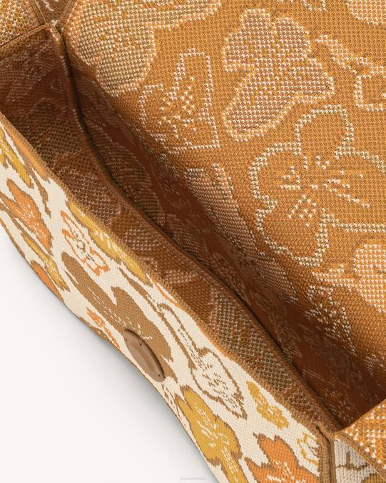 co JW PEI bolsa de hombro becci de punto colección de flores - marrón, naranja y beige bolsa de hombro H2LF149