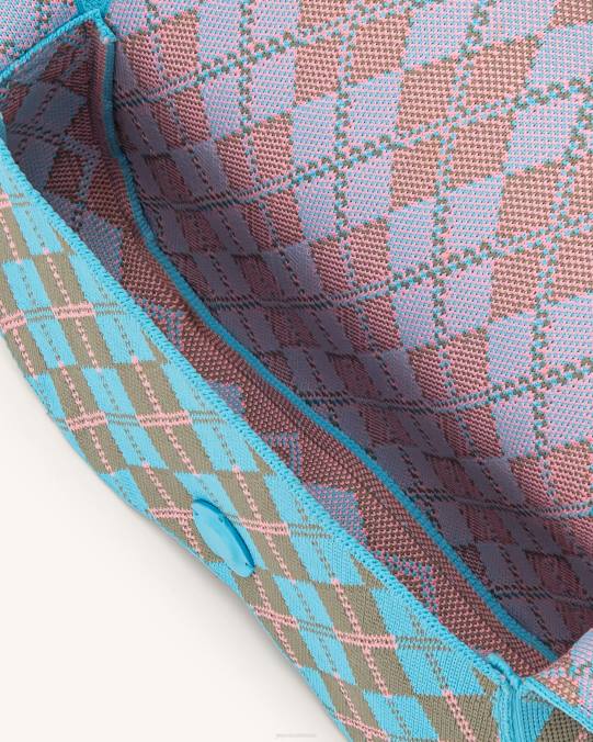 co JW PEI bolsa de hombro becci de punto lago azul y gris verde y rosa bolsa de hombro H2LF151