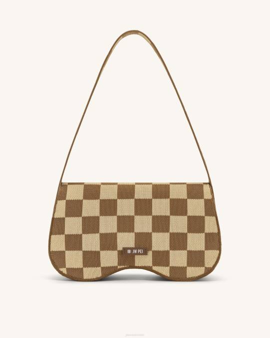 co JW PEI bolsa de hombro becci de punto marrón y beige bolsa de hombro H2LF111