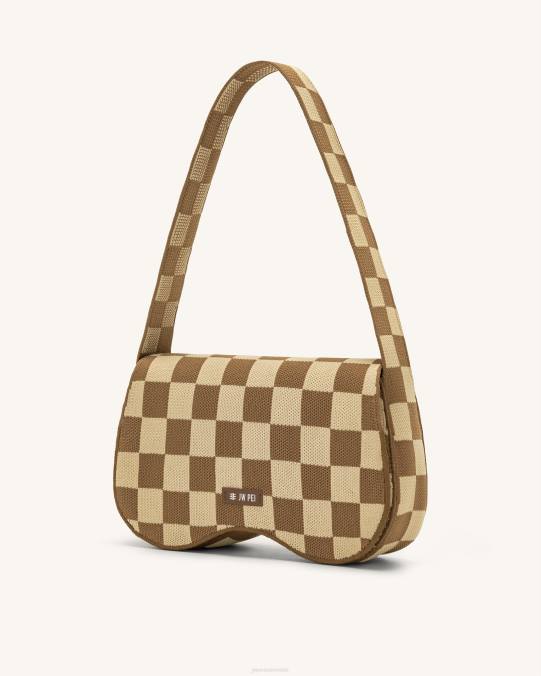 co JW PEI bolsa de hombro becci de punto marrón y beige bolsa de hombro H2LF111