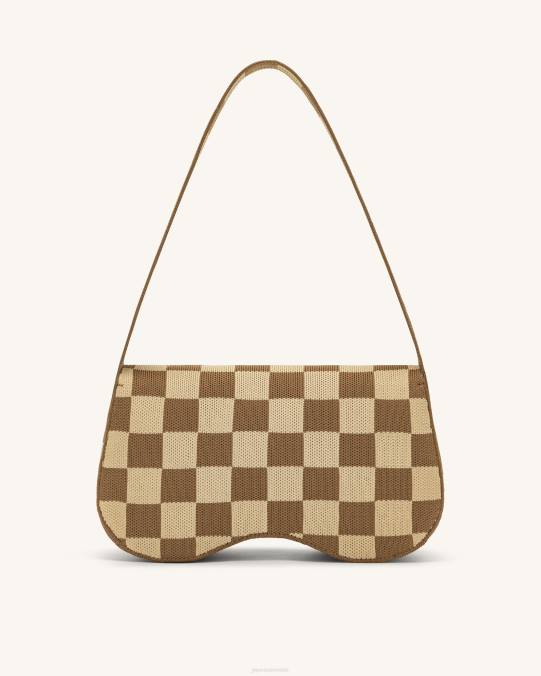 co JW PEI bolsa de hombro becci de punto marrón y beige bolsa de hombro H2LF111