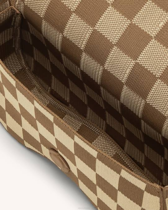co JW PEI bolsa de hombro becci de punto marrón y beige bolsa de hombro H2LF111