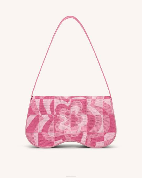 co JW PEI bolsa de hombro becci de punto rosa pálido y rosa y rosa fuerte bolsa de hombro H2LF112