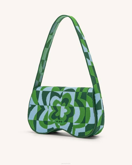 co JW PEI bolsa de hombro becci de punto verde oscuro y verde y hielo bolsa de hombro H2LF114