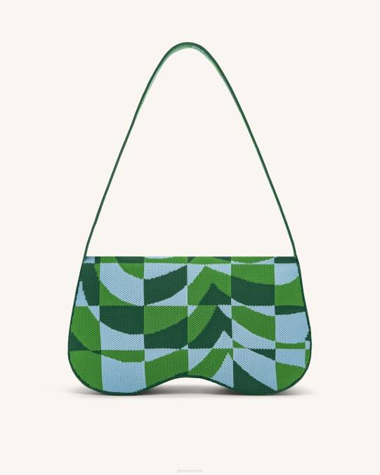 co JW PEI bolsa de hombro becci de punto verde oscuro y verde y hielo bolsa de hombro H2LF114