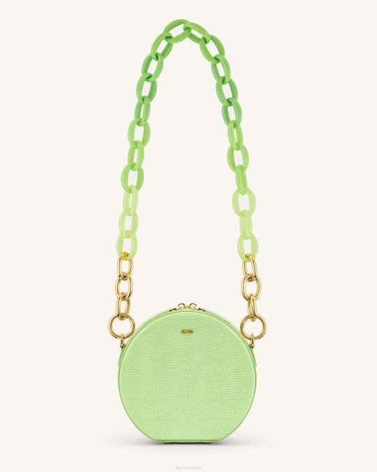 co JW PEI bolsa de hombro con círculo de cadena acrílica degradada Luna lagarto verde lima bolsa de hombro H2LF66