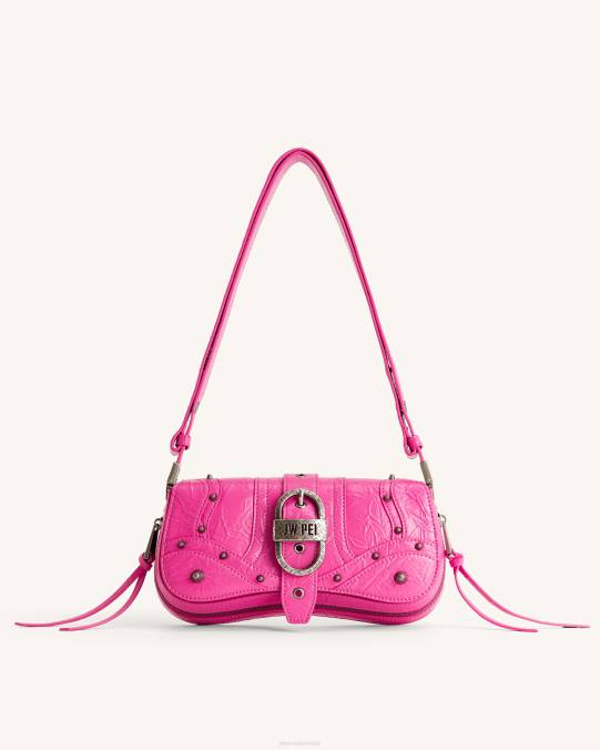 co JW PEI bolso de hombro joy aplastado Rosa brillante bolsa de hombro H2LF161