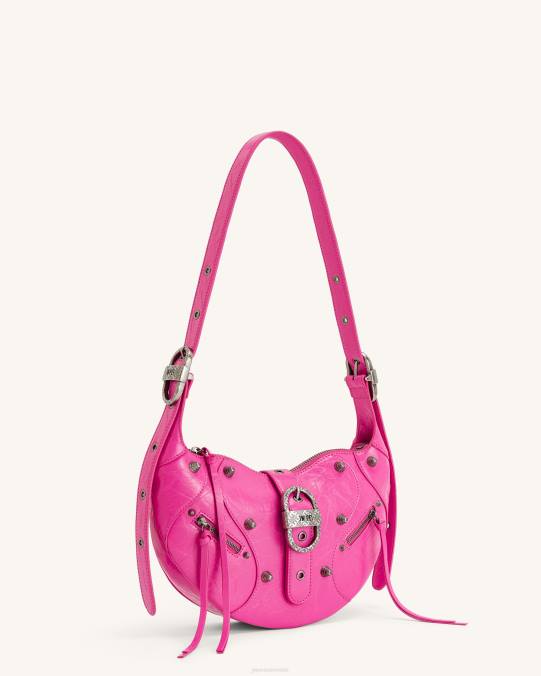 co JW PEI bolso de hombro tessa aplastado Rosa brillante bolsa de hombro H2LF157