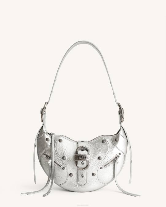 co JW PEI bolso de hombro tessa con pliegues metalizados plata bolsa de hombro H2LF173