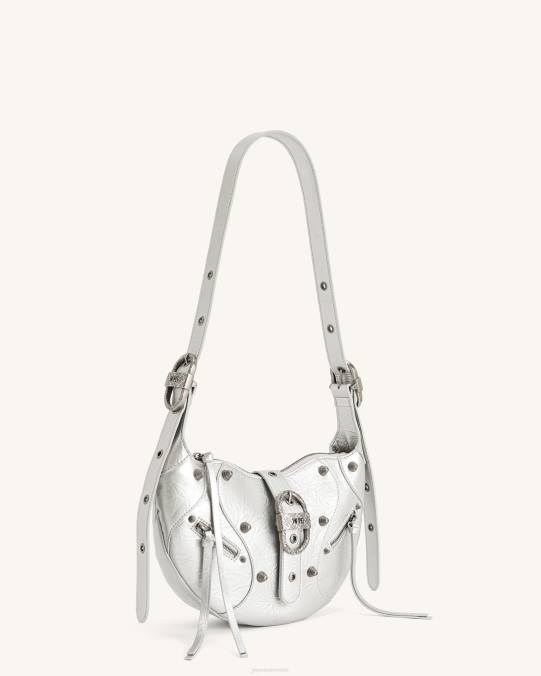 co JW PEI bolso de hombro tessa con pliegues metalizados plata bolsa de hombro H2LF173