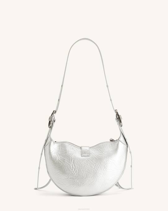 co JW PEI bolso de hombro tessa con pliegues metalizados plata bolsa de hombro H2LF173