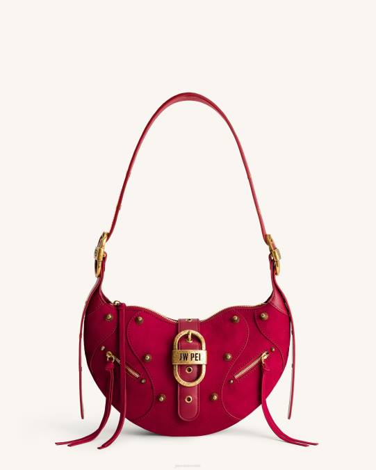 co JW PEI bolso de hombro tessa de ante magenta profundo bolsa de hombro H2LF171
