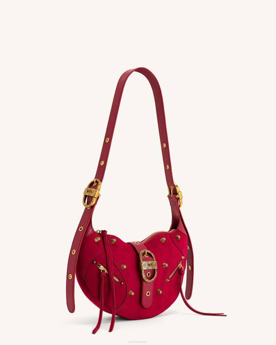 co JW PEI bolso de hombro tessa de ante magenta profundo bolsa de hombro H2LF171