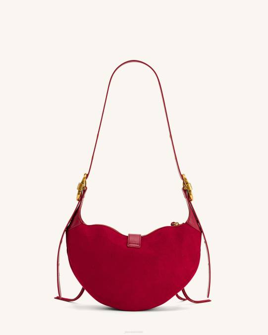 co JW PEI bolso de hombro tessa de ante magenta profundo bolsa de hombro H2LF171