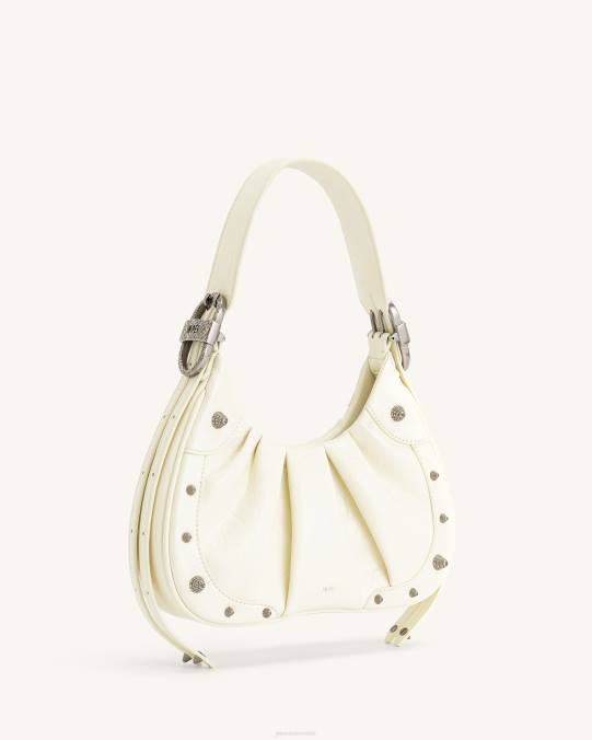co JW PEI bolso de mano estilo hobo con frunces aplastados de gabbi blanco bolsa de hombro H2LF166