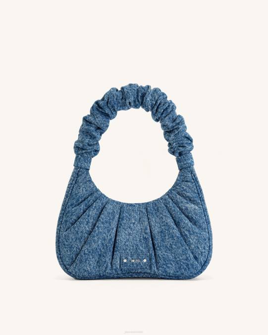 co JW PEI bolso de mano gabbi denim fruncido hobo azul bolsa de hombro H2LF147