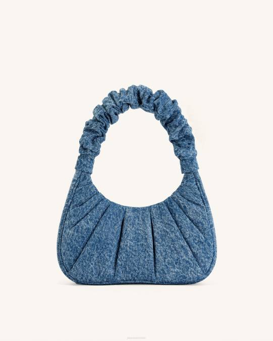 co JW PEI bolso de mano gabbi denim fruncido hobo azul bolsa de hombro H2LF147
