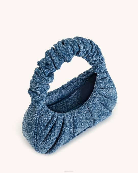 co JW PEI bolso de mano gabbi denim fruncido hobo azul bolsa de hombro H2LF147