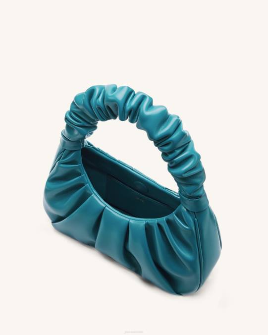 co JW PEI bolso de mano gabbi fruncido azul eléctrico bolsa de hombro H2LF82