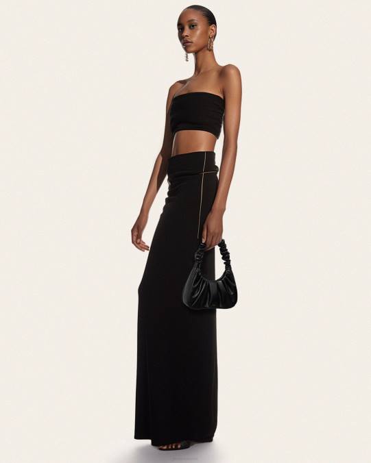 co JW PEI bolso de mano gabbi fruncido negro bolsa de hombro H2LF55