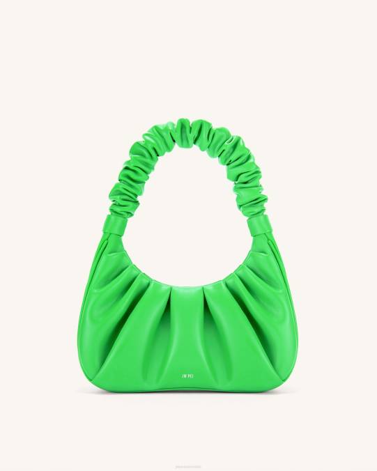 co JW PEI bolso de mano gabbi fruncido verde neón bolsa de hombro H2LF137