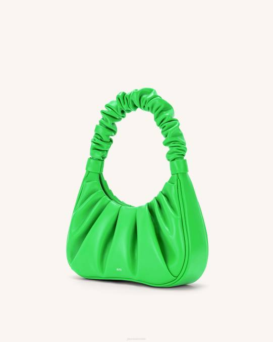 co JW PEI bolso de mano gabbi fruncido verde neón bolsa de hombro H2LF137