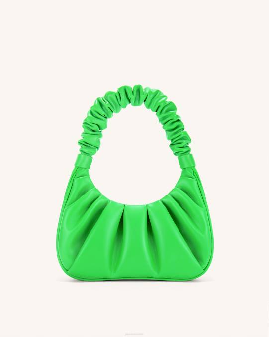co JW PEI bolso de mano gabbi fruncido verde neón bolsa de hombro H2LF137