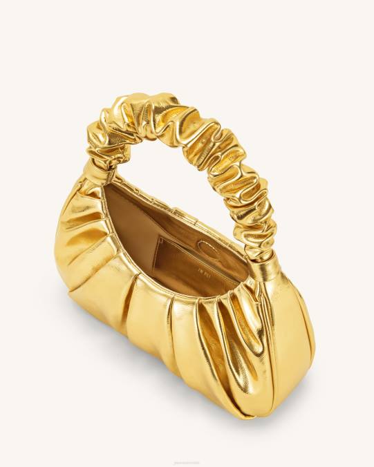 co JW PEI bolso de mano gabbi metalizado fruncido oro bolsa de hombro H2LF145