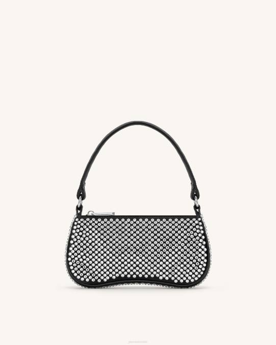 co JW PEI minibolso de hombro de cristal artificial eva negro bolsa de hombro H2LF126