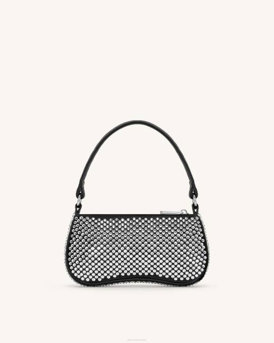 co JW PEI minibolso de hombro de cristal artificial eva negro bolsa de hombro H2LF126