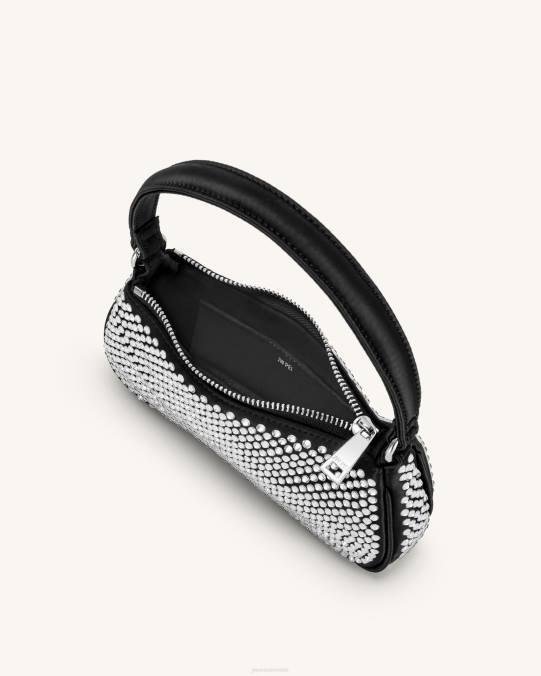 co JW PEI minibolso de hombro de cristal artificial eva negro bolsa de hombro H2LF126