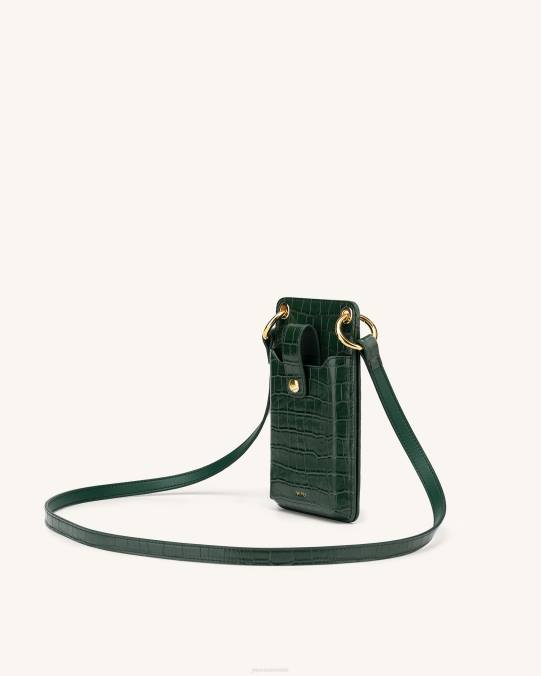 co JW PEI bolsa de teléfono quinn cocodrilo verde oscuro bolsa de teléfono H2LF188