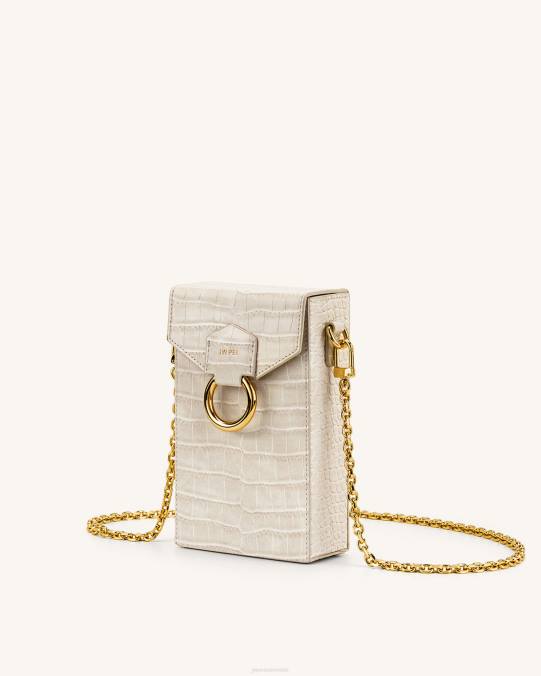 co JW PEI caja del teléfono de la cadena de lola cocodrilo marfil bolsa de teléfono H2LF187