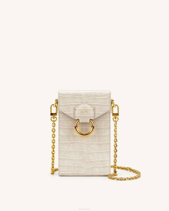 co JW PEI caja del teléfono de la cadena de lola cocodrilo marfil bolsa de teléfono H2LF187