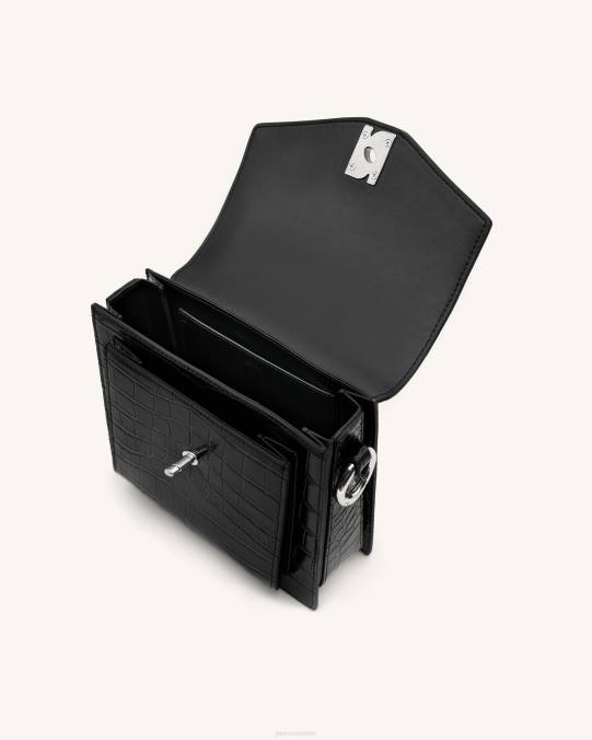 co JW PEI bolso lucy cocodrilo negro bolsa de asa H2LF183