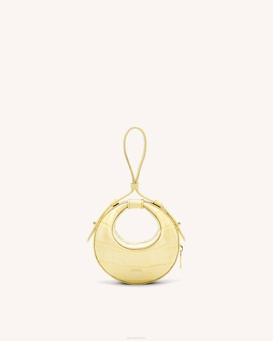co JW PEI minibolso Rantan cocodrilo amarillo claro bolsa de asa H2LF177