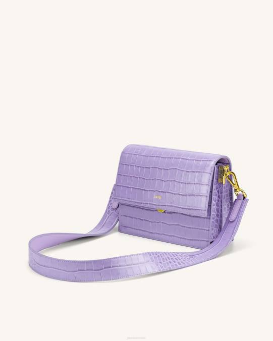 co JW PEI bandolera mini con solapa cocodrilo morado bandolera H2LF27