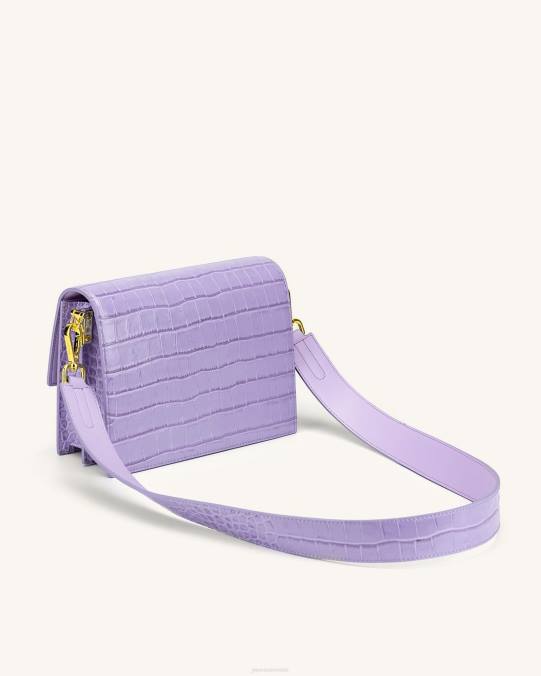 co JW PEI bandolera mini con solapa cocodrilo morado bandolera H2LF27