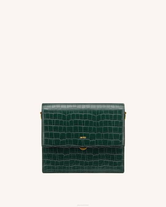 co JW PEI bandolera mini con solapa cocodrilo verde oscuro bandolera H2LF4