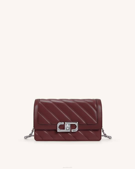 co JW PEI bolsa crossbody Lottie con cadena rojo sangre de buey bandolera H2LF45
