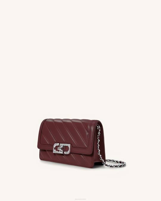 co JW PEI bolsa crossbody Lottie con cadena rojo sangre de buey bandolera H2LF45