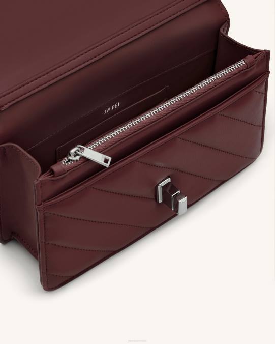 co JW PEI bolsa crossbody Lottie con cadena rojo sangre de buey bandolera H2LF45