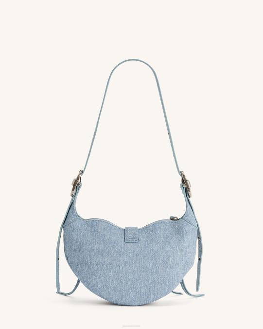 co JW PEI bolsa crossbody tessa denim con grabado en relieve azul bandolera H2LF53