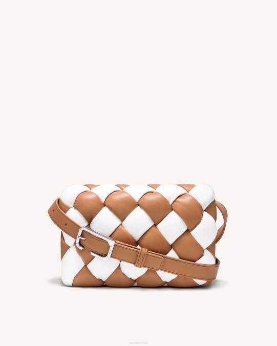 co JW PEI bolsa de laberinto blanco y bronceado bandolera H2LF39