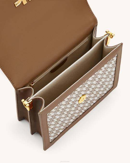 co JW PEI fei mini bandolera con solapa marrón bandolera H2LF34