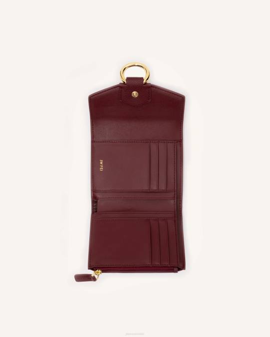 co JW PEI billetera estela cuero vegano granulado burdeos billetera H2LF297